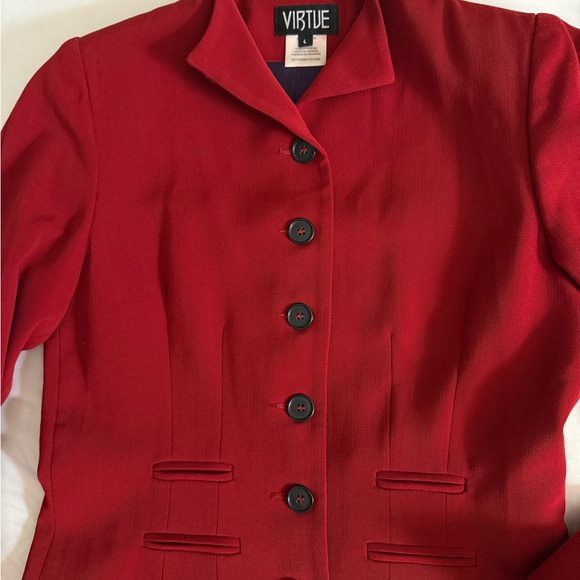 Classic vintage dressage style figure flattery Cranberry red jacket - Picture 4 of 12